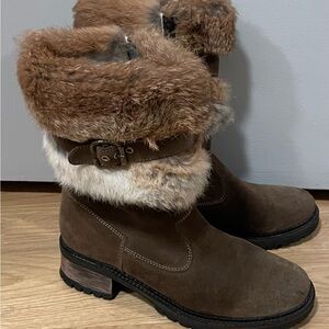 Rabbit fur Suede boots